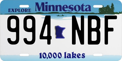 MN license plate 994NBF