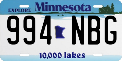 MN license plate 994NBG