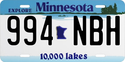 MN license plate 994NBH