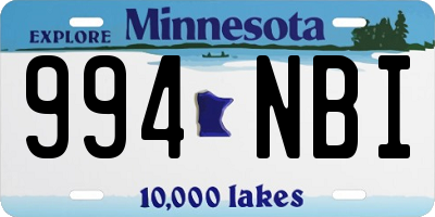 MN license plate 994NBI