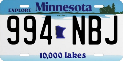 MN license plate 994NBJ