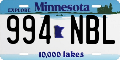 MN license plate 994NBL