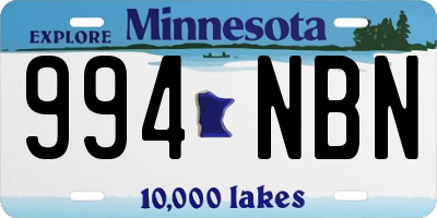 MN license plate 994NBN