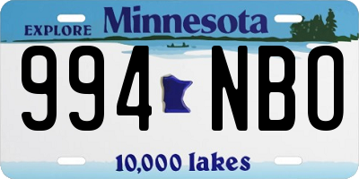 MN license plate 994NBO