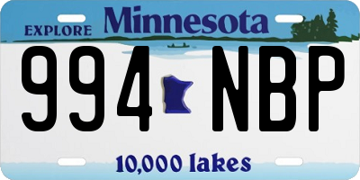 MN license plate 994NBP