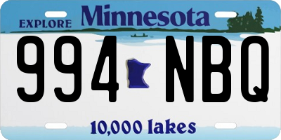 MN license plate 994NBQ