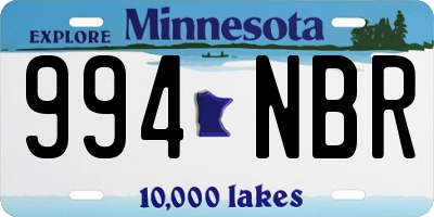 MN license plate 994NBR