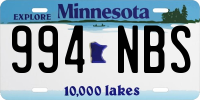 MN license plate 994NBS