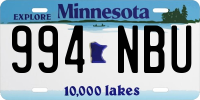 MN license plate 994NBU