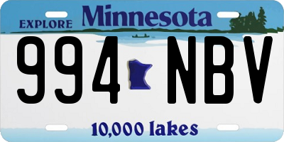 MN license plate 994NBV