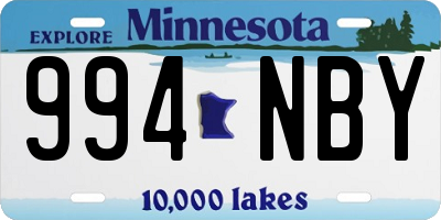 MN license plate 994NBY