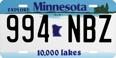 MN license plate 994NBZ
