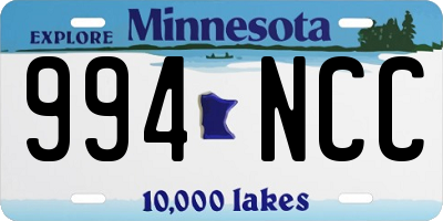 MN license plate 994NCC