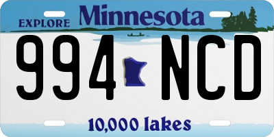 MN license plate 994NCD