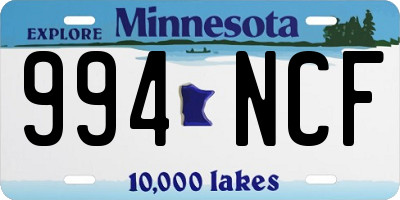 MN license plate 994NCF