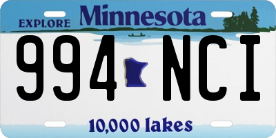 MN license plate 994NCI
