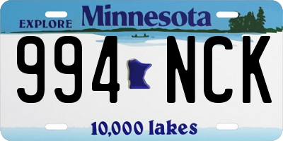 MN license plate 994NCK