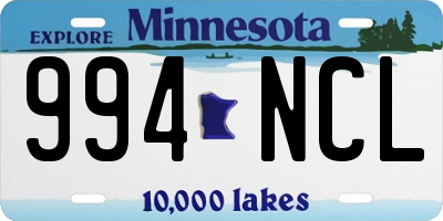 MN license plate 994NCL