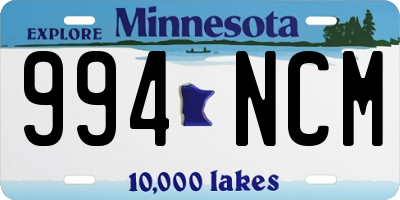 MN license plate 994NCM