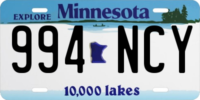 MN license plate 994NCY