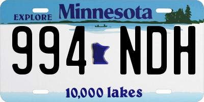 MN license plate 994NDH