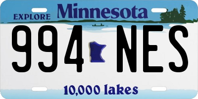 MN license plate 994NES