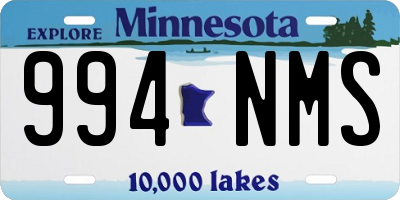 MN license plate 994NMS