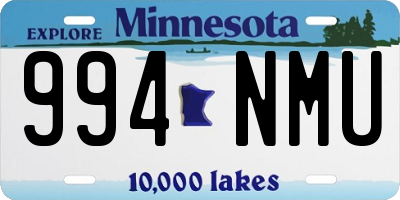 MN license plate 994NMU