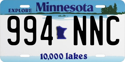 MN license plate 994NNC