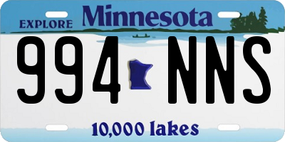 MN license plate 994NNS