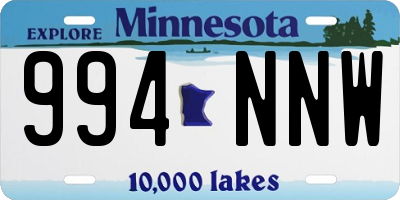 MN license plate 994NNW