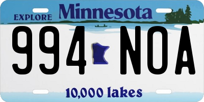 MN license plate 994NOA