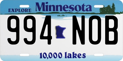 MN license plate 994NOB
