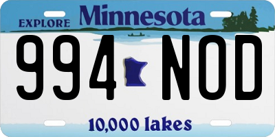 MN license plate 994NOD