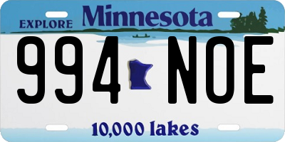 MN license plate 994NOE