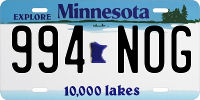 MN license plate 994NOG