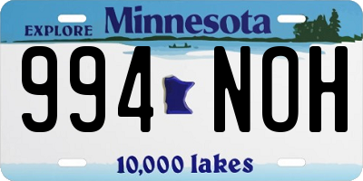 MN license plate 994NOH