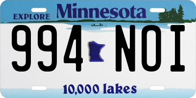 MN license plate 994NOI