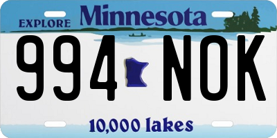 MN license plate 994NOK