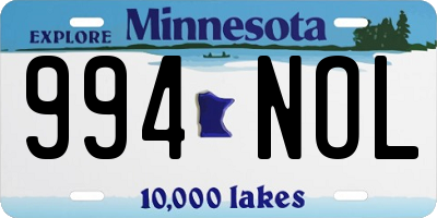 MN license plate 994NOL