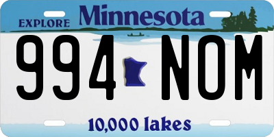 MN license plate 994NOM