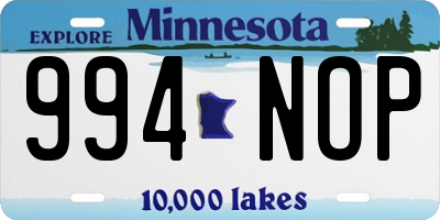 MN license plate 994NOP