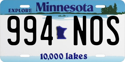 MN license plate 994NOS