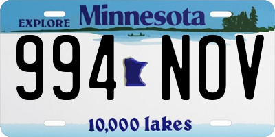 MN license plate 994NOV