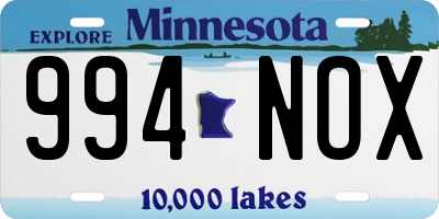 MN license plate 994NOX