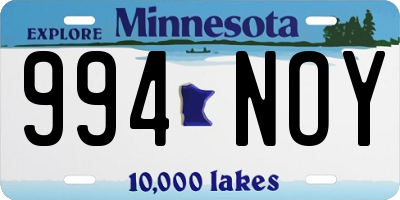 MN license plate 994NOY