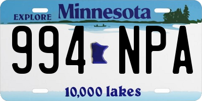 MN license plate 994NPA