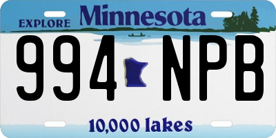 MN license plate 994NPB