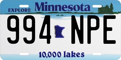 MN license plate 994NPE