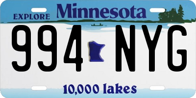 MN license plate 994NYG